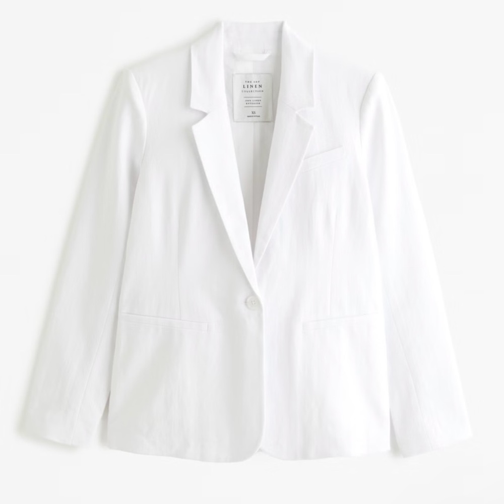 Abercrombie & Fitch Premium White Linen Blazer - Picture 2 of 9